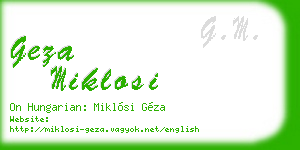 geza miklosi business card