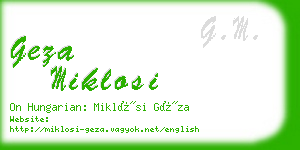 geza miklosi business card